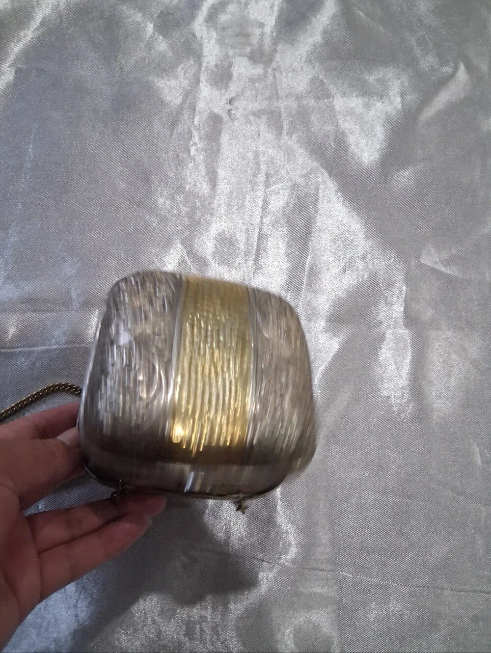 Gold and Silver Ornate Metal Crossbody Bag